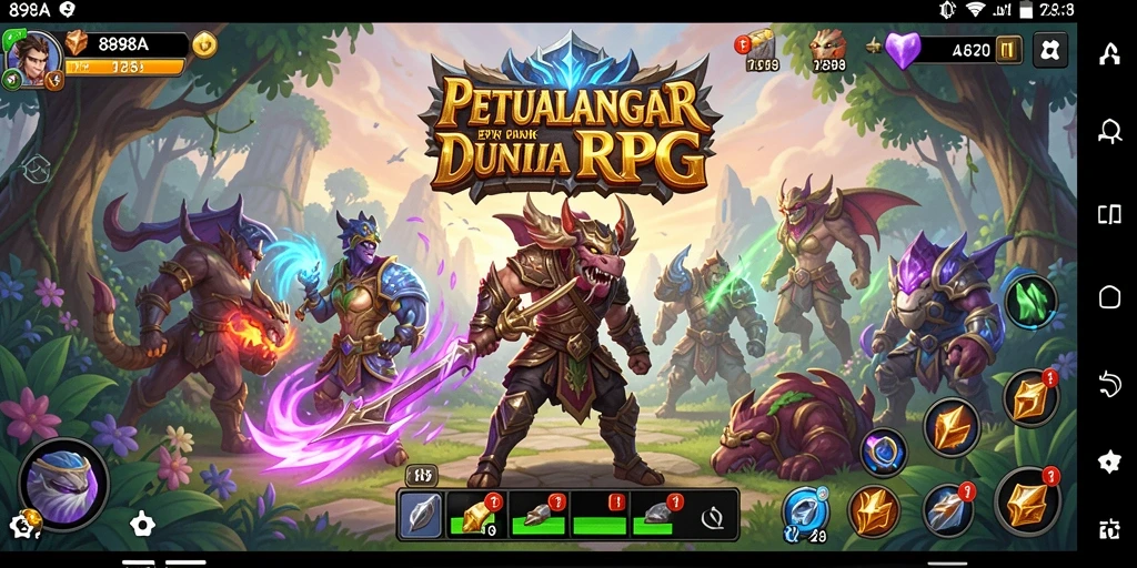 Tampilan gameplay RPG dalam 898A yang menakjubkan dan interaktif.