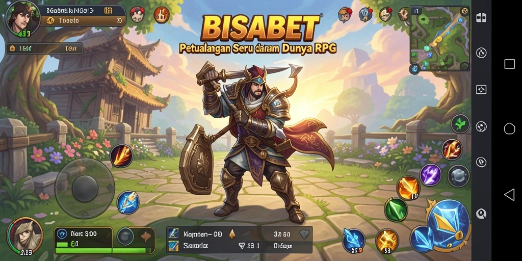 Tampilan screenshot utama BISABET yang menampilkan aksi seru dalam pertempuran RPG.