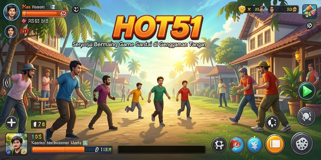 Tampilan seru gameplay HOT51 menampilkan mini games yang beragam.
