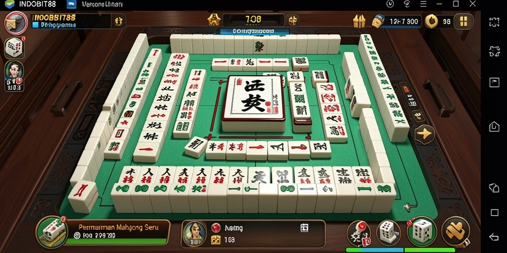 Tampilan gameplay seru dalam permainan Mahjong INDOBIT88.