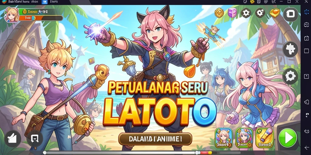 Tampilan gameplay LATOTO dengan karakter Anime yang menarik.