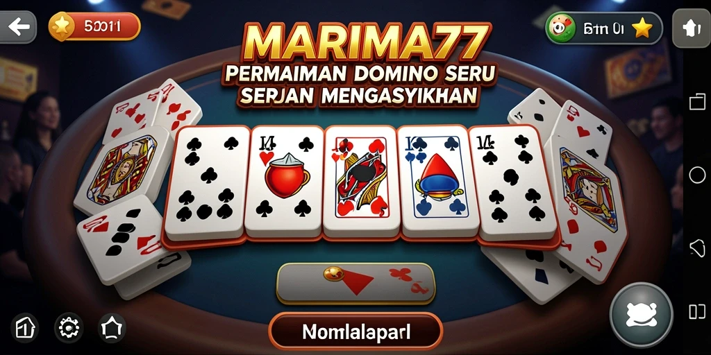 Screenshot gameplay MARIMA77 menunjukkan keseruan bermain Domino.