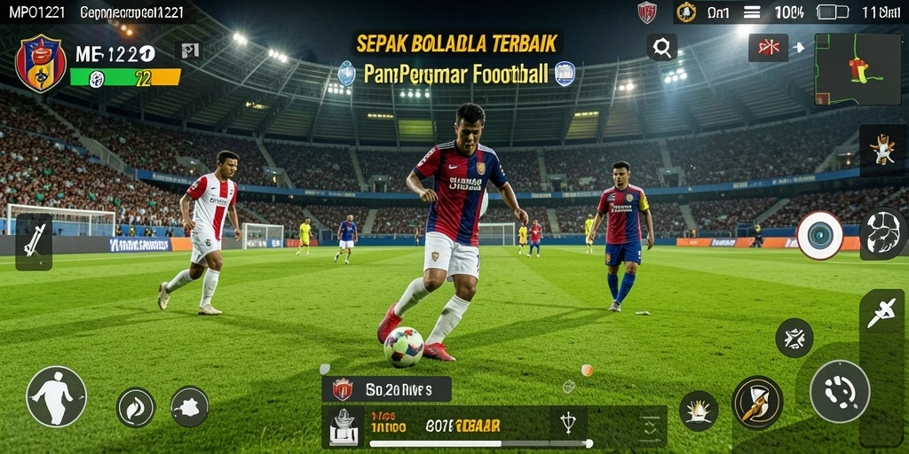 Gameplay MPO1221 yang mendebarkan dalam pertandingan sepak bola.
