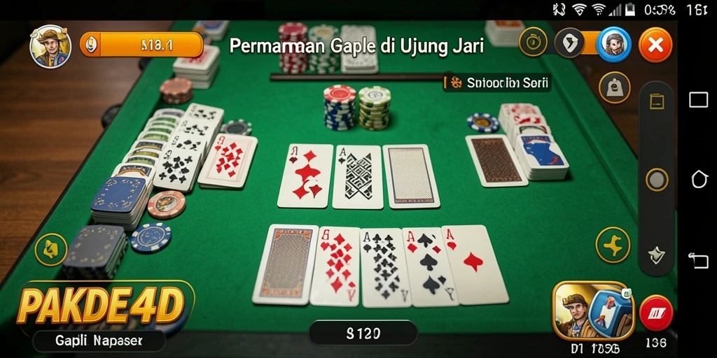 Tampilan gameplay PAKDE4D yang menarik saat bermain Gaple.