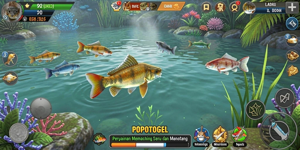 Gameplay seru dengan pengalaman memancing yang menakjubkan.