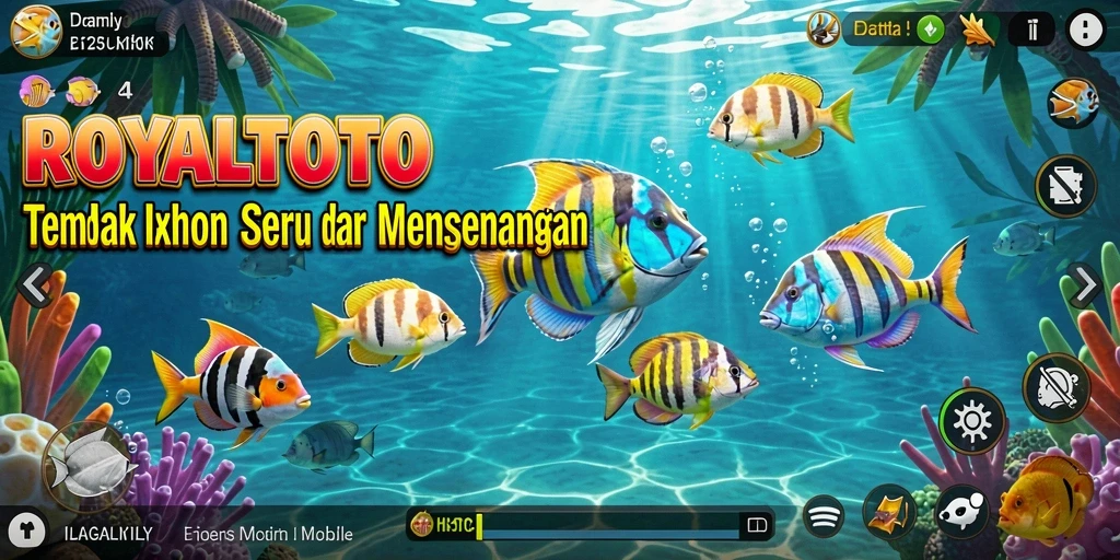 Tampilan gameplay menarik dari ROYALTOTO saat menembak ikan.