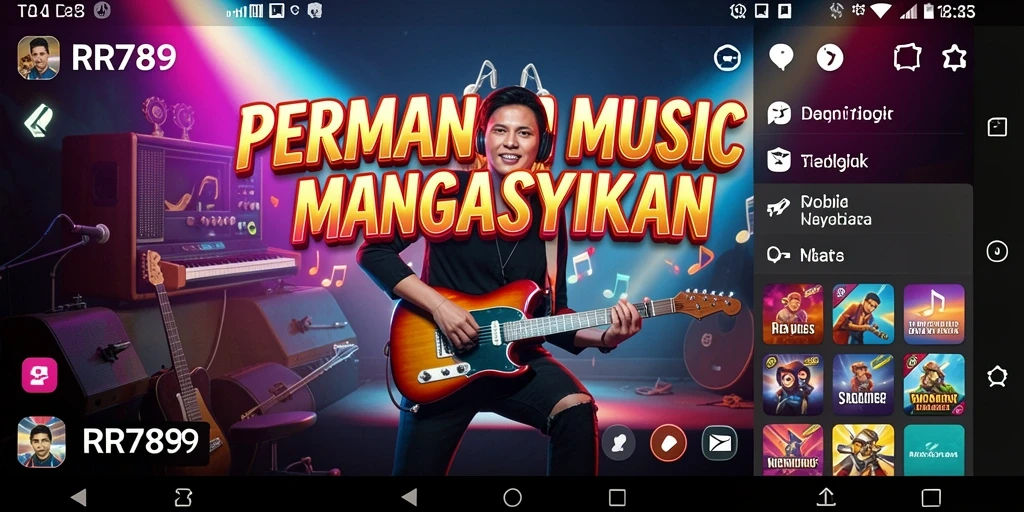 Tampilan dinamis dari gameplay musik di RR789.